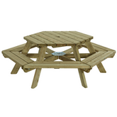 picknicktafel zeshoek moot stevig voor elke tuin van hout